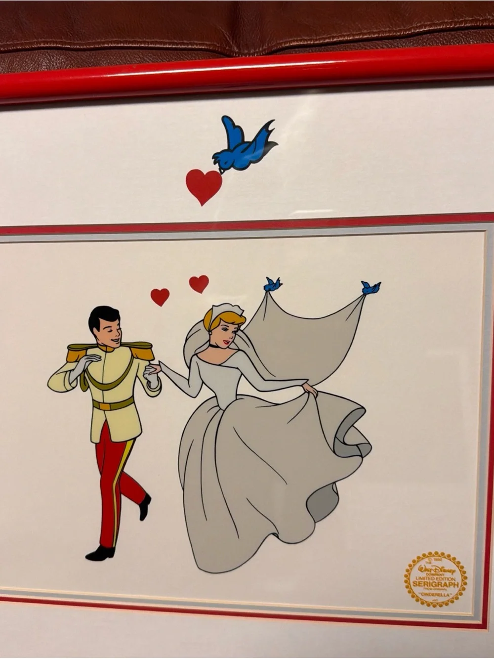 Disney Cinderella Limited Edition Serigraph Cel Framed with Certification